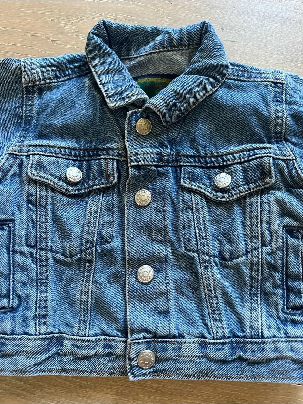 Classic GAP Kids Blue Denim Jean Jacket with Snap Buttons